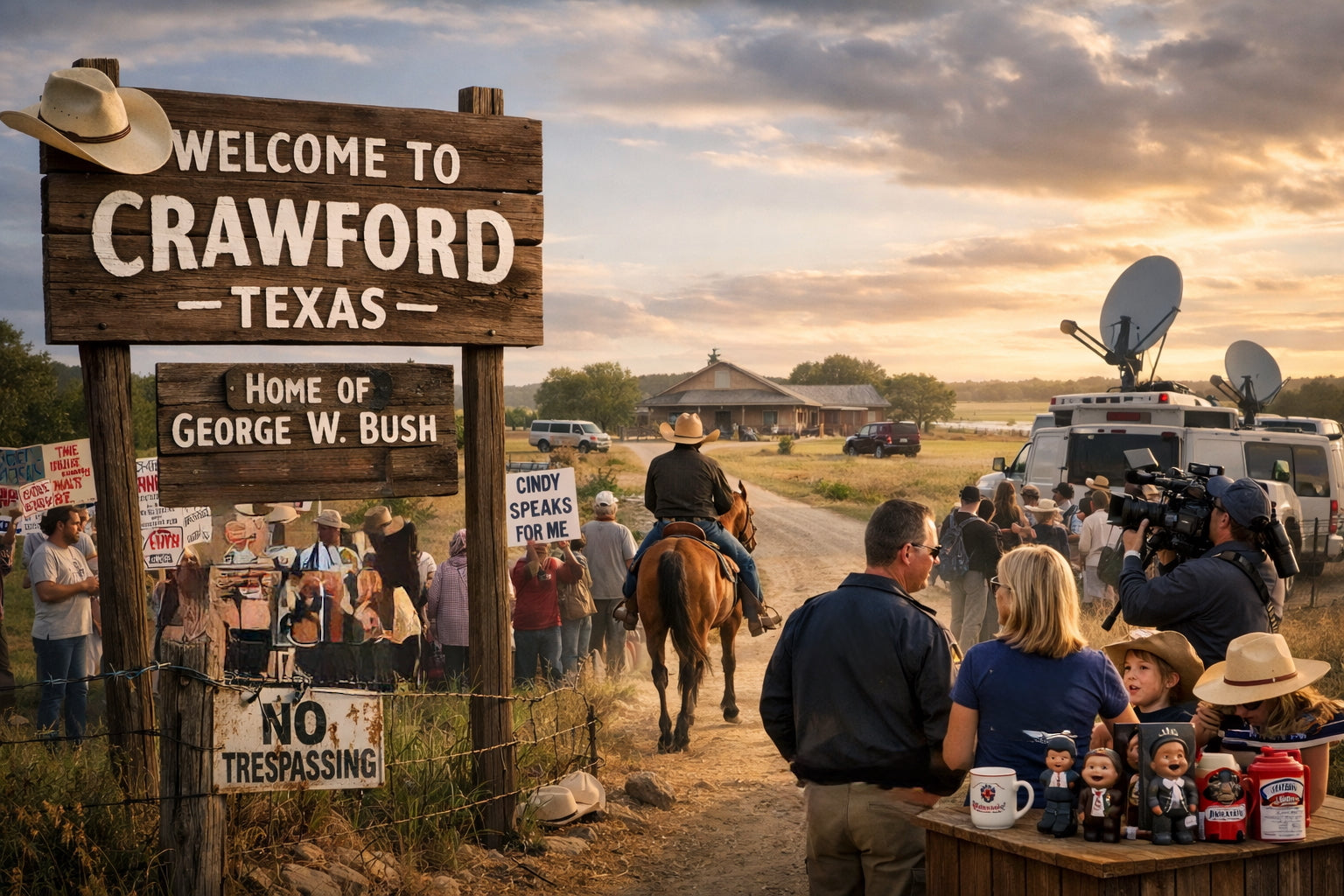 Crawford, Texas: George Bush on a 50 Foot Inflatable Movie Screen