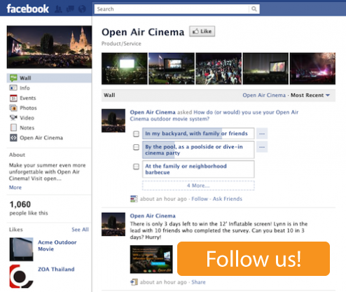Like Open Air Cinema on Facebook Today and Save Big on Outdoor Movie Equipment