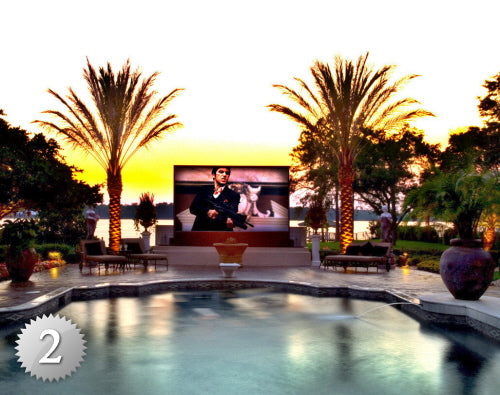 Backyard outdoor home theater