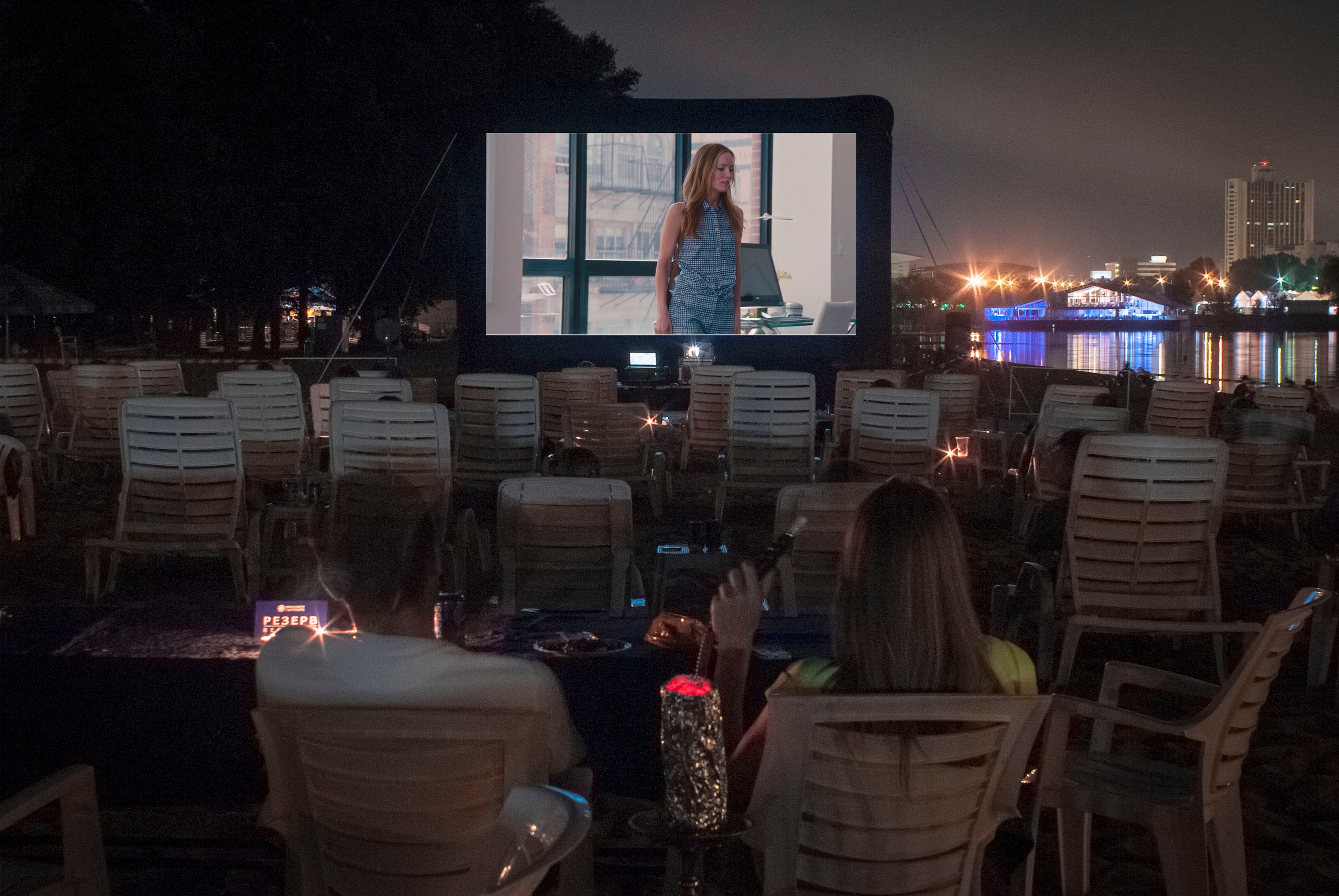 Beach cinema in the city - outdoor movie screening