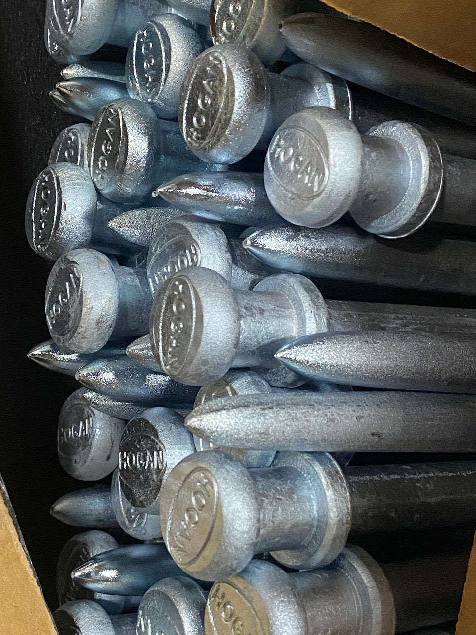 Rust-proof nickel-plated steel anchor stakes included with the Pro 20' screen kit
