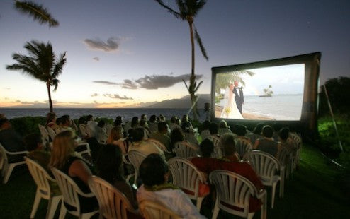 outdoor movie wedding
