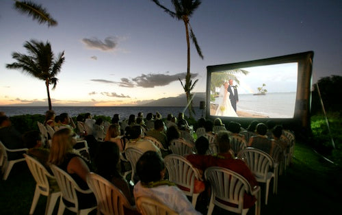 A Special Wedding Day with an Open Air Cinema Outdoor Movie System