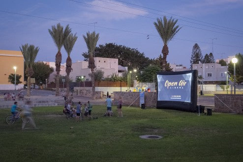 Open Air Cinema 16' Home System entartains audience at an Amphitheater in Ashkelon, Israel