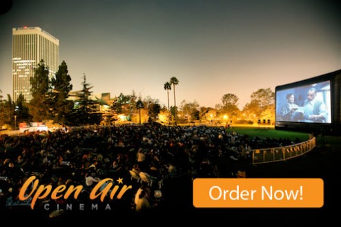movie in the park using an Open Air Cinema theater system