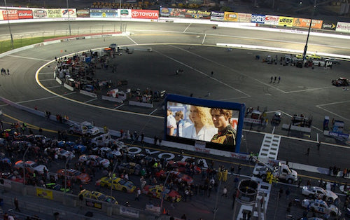 Outdoor movie screening of Days of Thunder at the Toyota Speedway