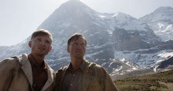 Climbers on the Eiger north face in North Face (Nordwand)