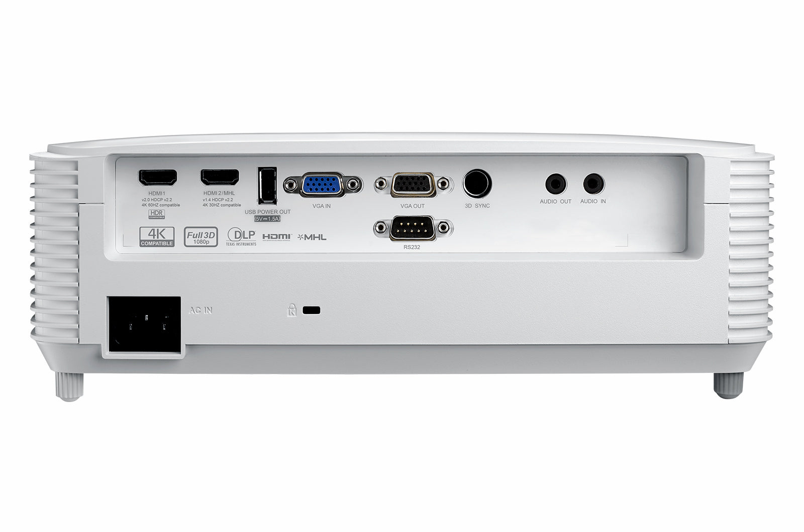 Rear panel of the CineBox Pro 16' system projector