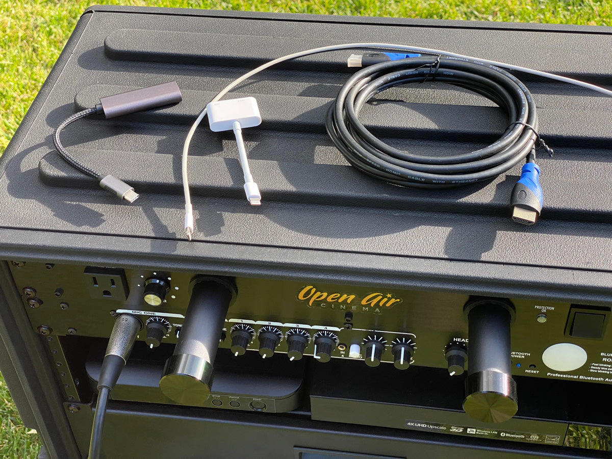 A/V adapters included with the CineBox Pro 16' system